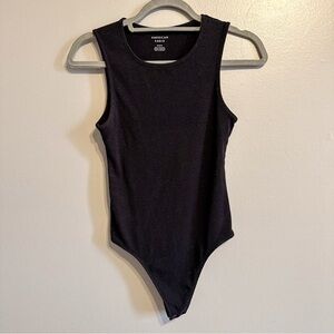 American Eagle Black Ribbed Sleeveless Bodysuit Size Medium